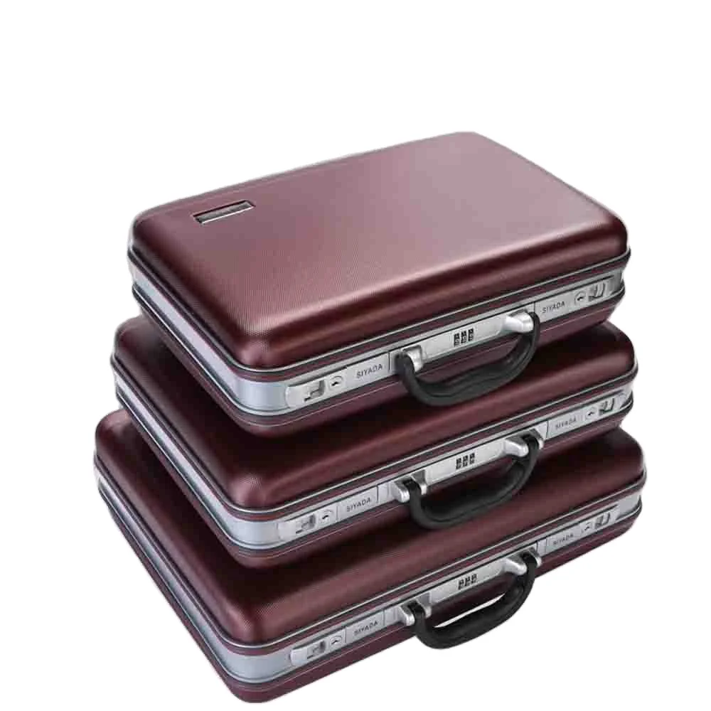 WETRUST 18' inch High Quality Black DARK RED Computer Document Organizer Hard Case Storage Laptop Briefcase Bags for business