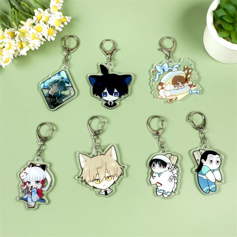 DAQIDO Anime Creative Keychain With Mirror Pendant Flip Keychains For Decoration