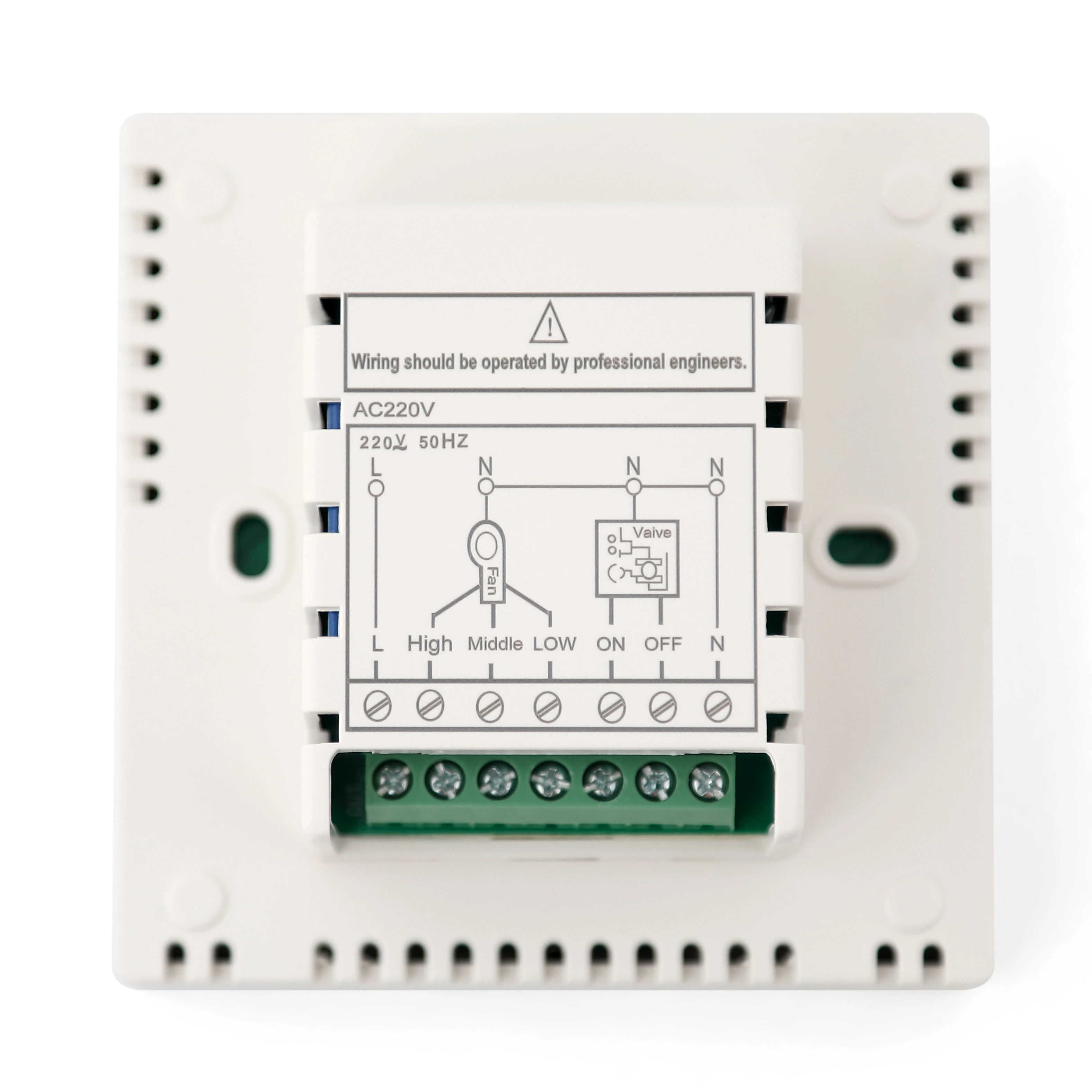 230V Large Screen LCD Display  FCU Air Conditioner Temperature Controller Central Wired Non-programmable Thermostat HVAC