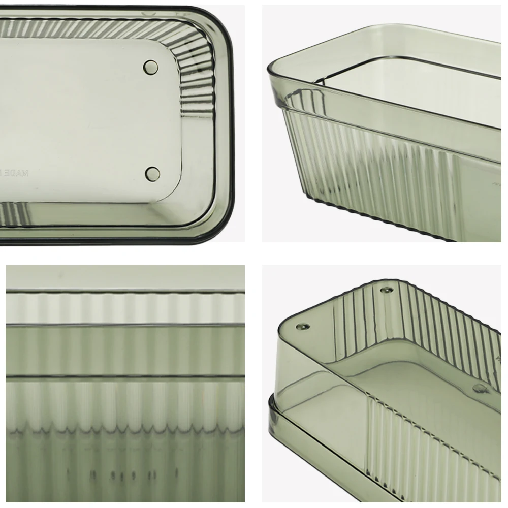 Square transparency kitchen utensils plastic kitchen vegetable fruit pantry storage baskets