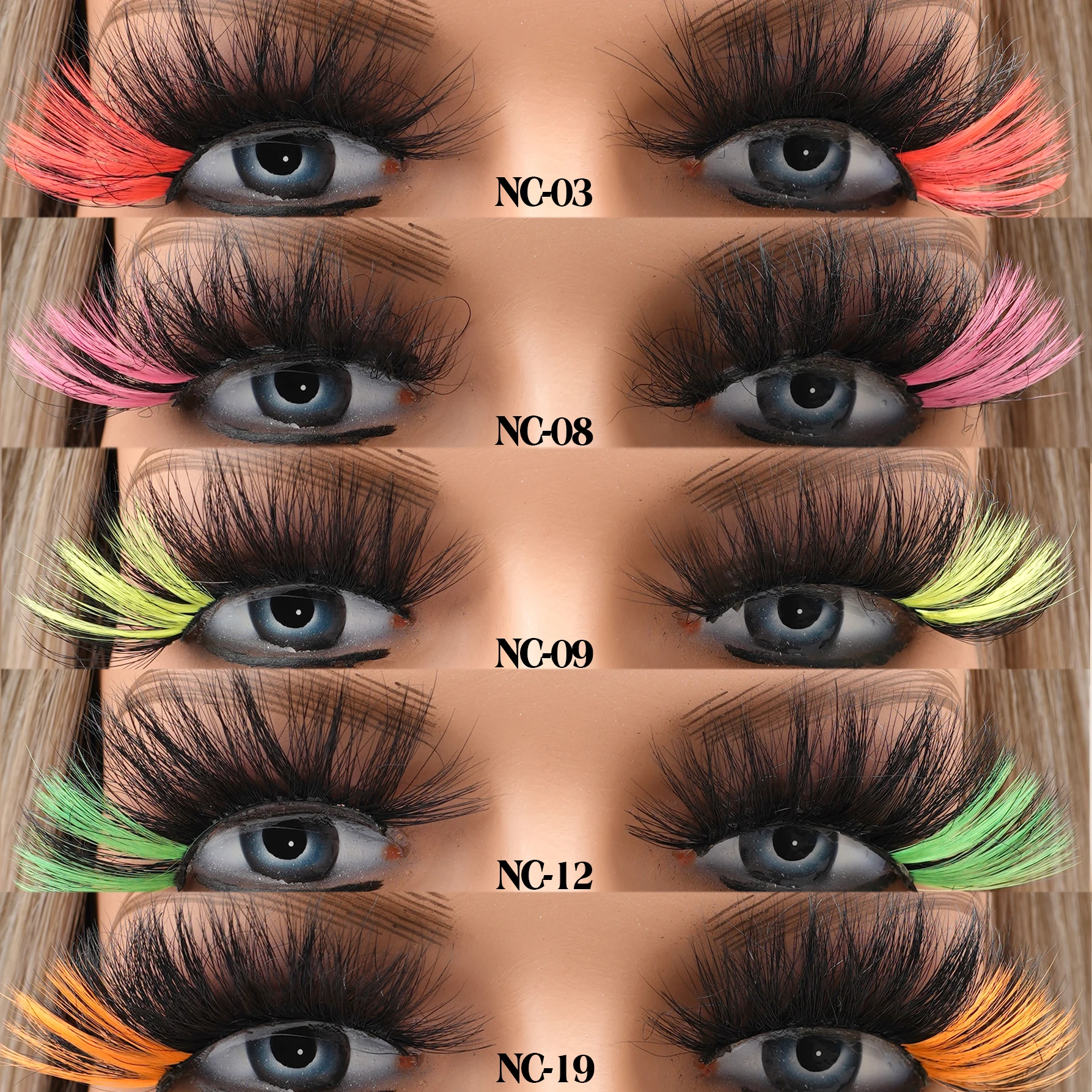 Wholesale Factory Price Fake Eyelashes c/d Russian Curl 20 Pairs Cheap Bulk False Faux Mink Eyelashes