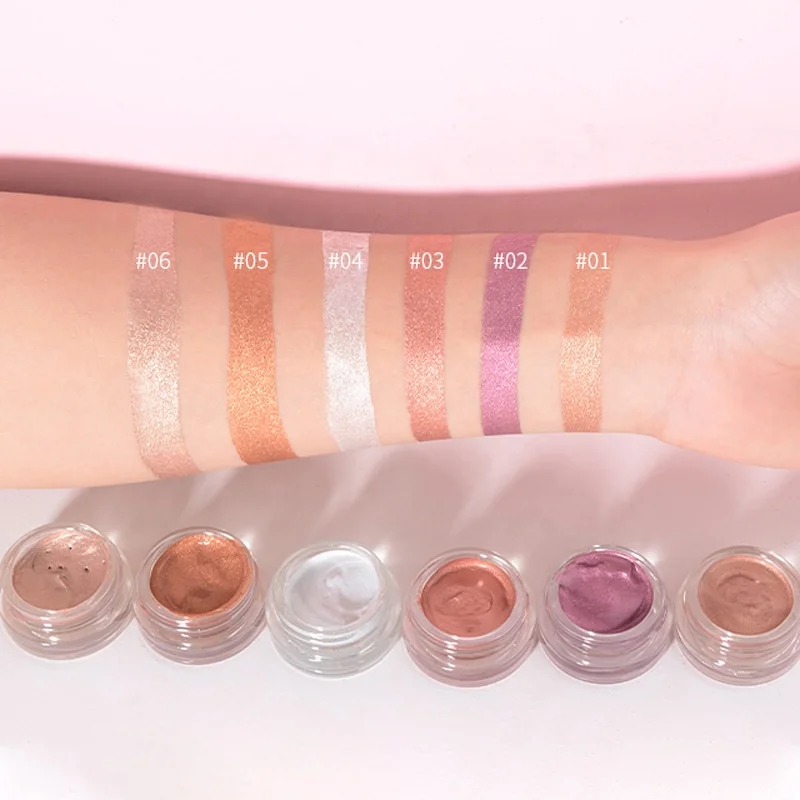 2022 INS Super Popular Custom Logo Shiny Holographic Glitter Glow Liquid Eyeshadow Highpigment Vegan Gelly Waterproof Eyeshadow