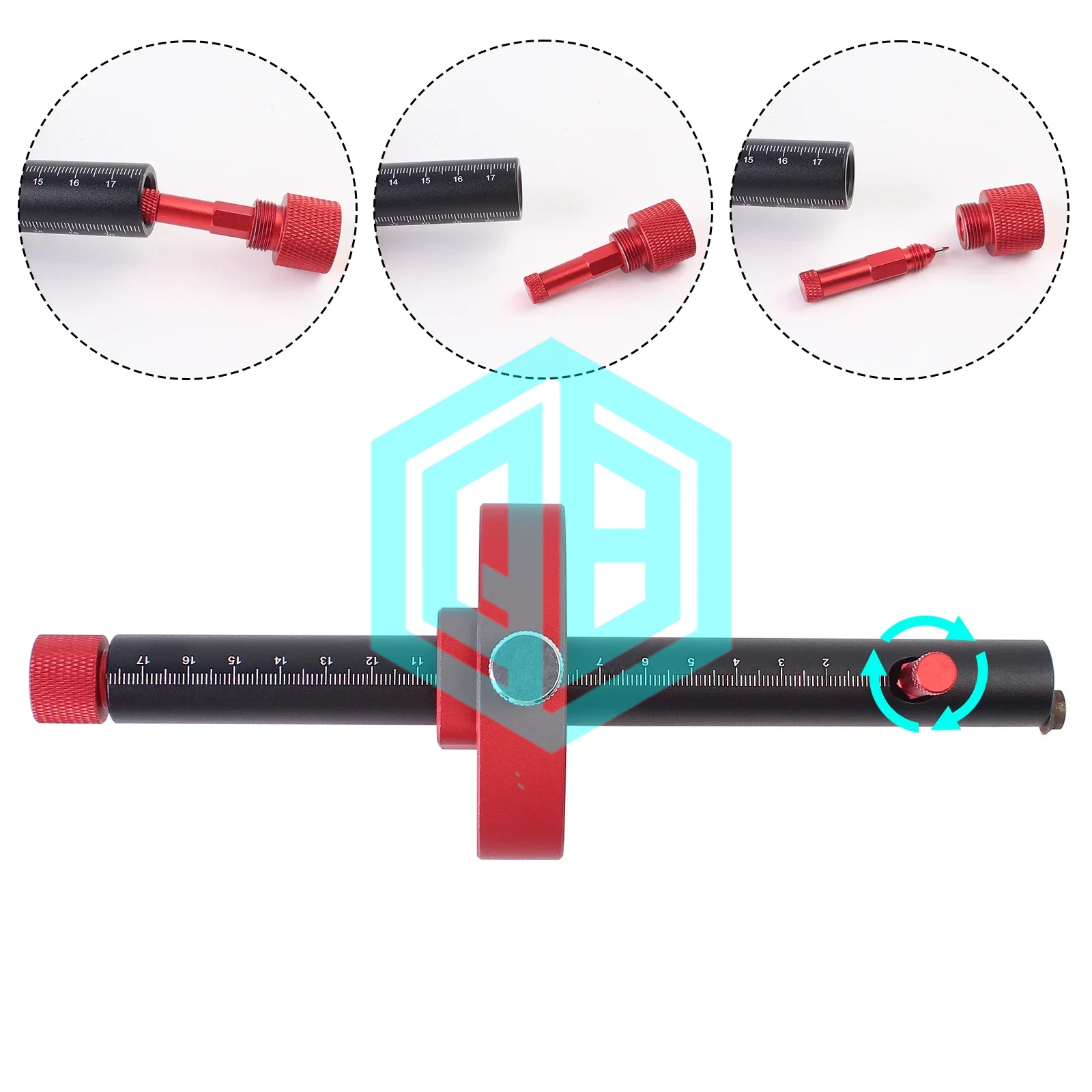 Woodworking European Style Scriber with Embed Pen Tip, Wheel Marking Gauge Carpentry Parallel Line Drawing Mortise Scribe Tool