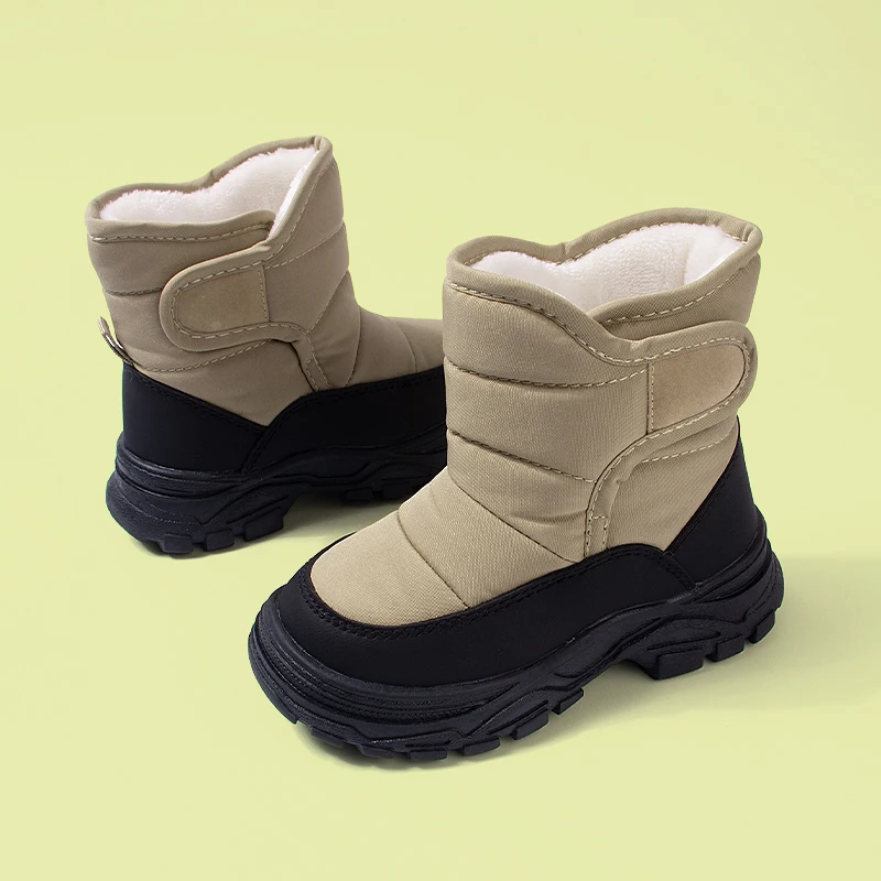 Wholesale Customize High Quality Unisex Big Kids  Anti-Slippery  Outdoor Winter Snow Boots  Platform Plush Waterproof Boots
