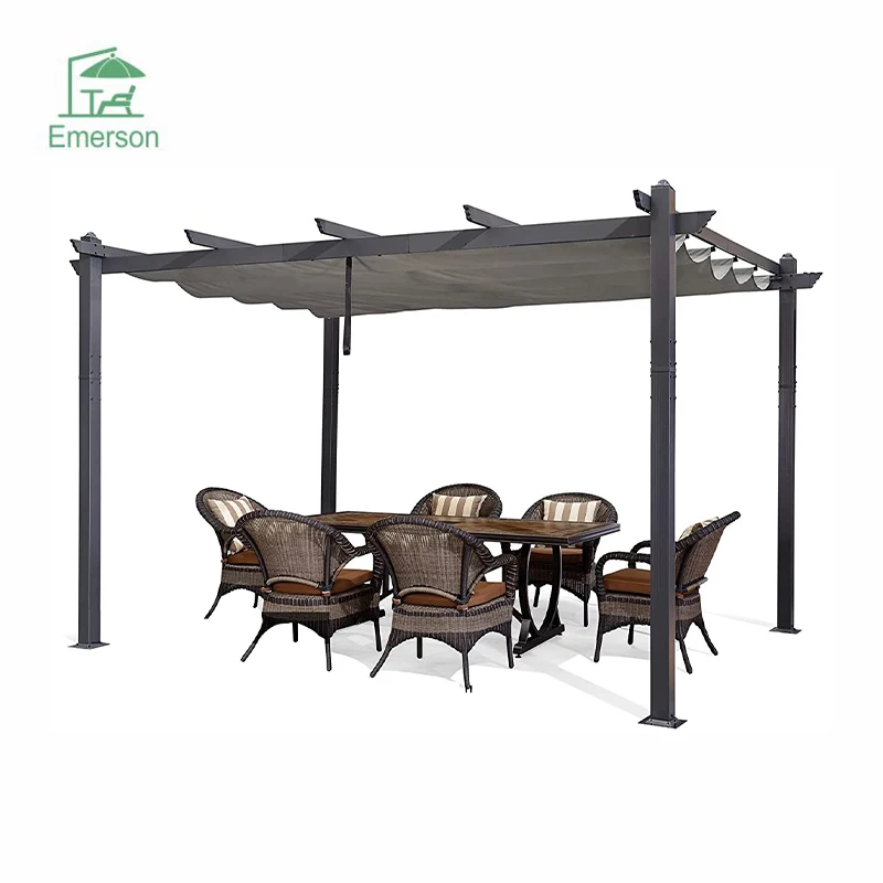 EMERSON Hot Sale 3x3m Outdoor Shades Sun Canopy Gazebo Retractable Pergolas