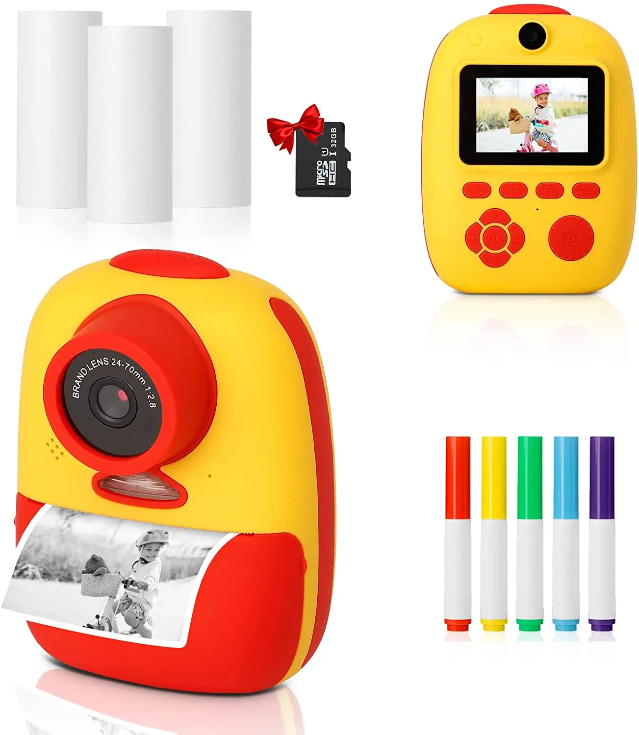 2022 New Children Digital Camera With Watercolor Pen Kid Camera With Printer