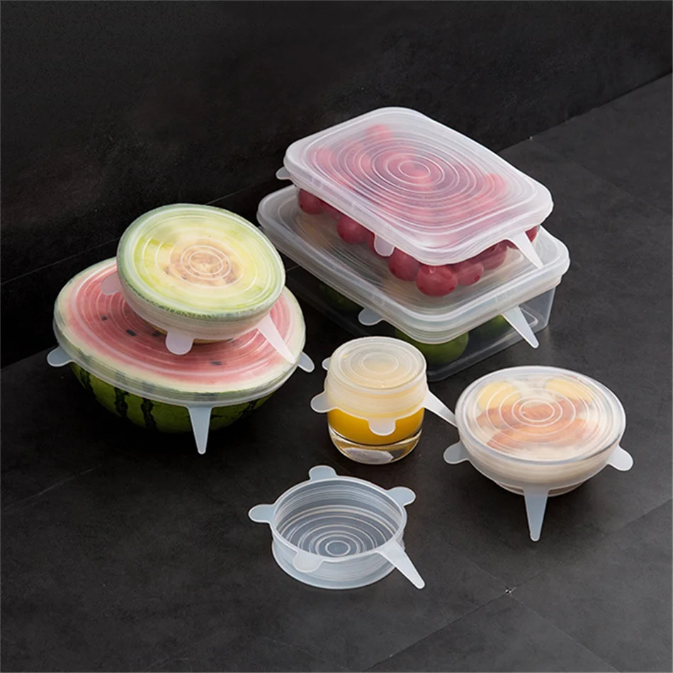 Custom Multifunctional Reusable For Container Bowl Universal Round Silicone Bowl Lid Cling Lid
