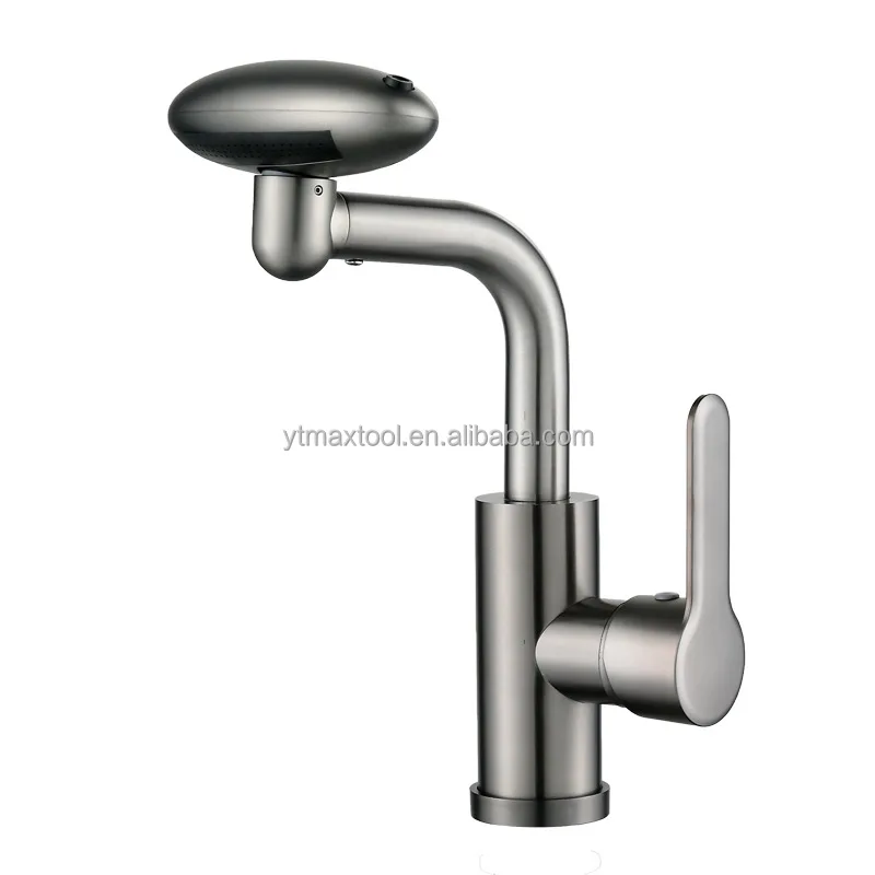 Stainless steel washbasin waterfall faucet Hot and cold washbasin basin toilet household table basin universal rotation