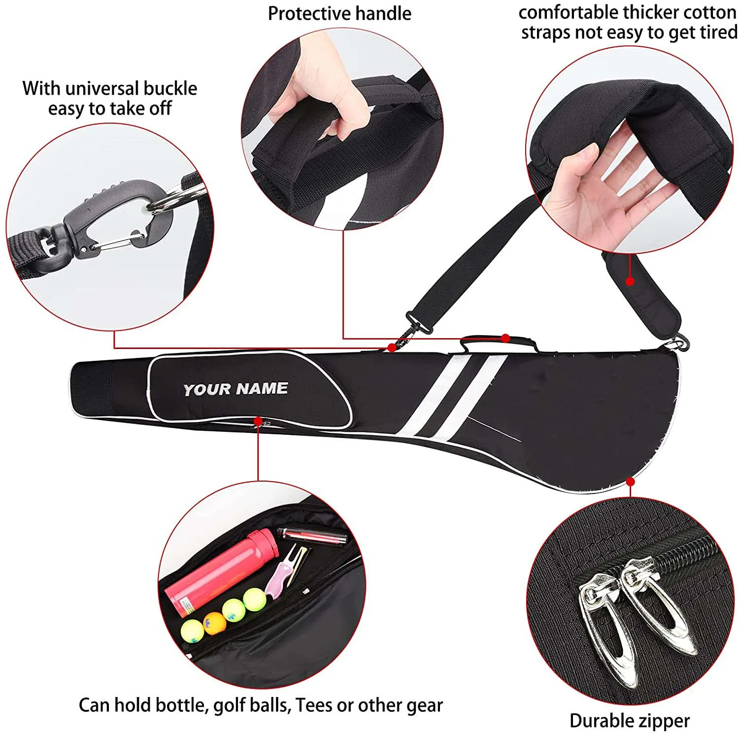 Height Lightweight Customized Design Travel Golf Sunday bag Pencil Golf Club Travel Bags for Women Men Golf