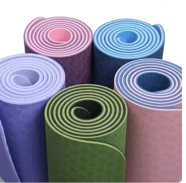 Factory Direct Custom Double Color Eco-friendly Non Slip Pilates Exercise Equipment TPE Yoga Mat Home Use