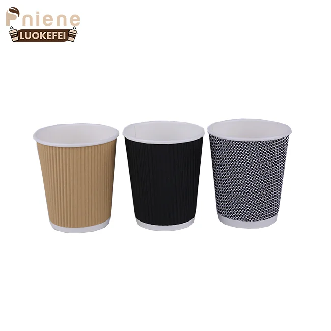 Factory hot sell cheaper price disposable coffee paper cups 12 OZ 16 OZ ripple wall corrugated paper cup
