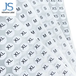 Bulk Round Clothing Size Custom Stickers For Garment Label