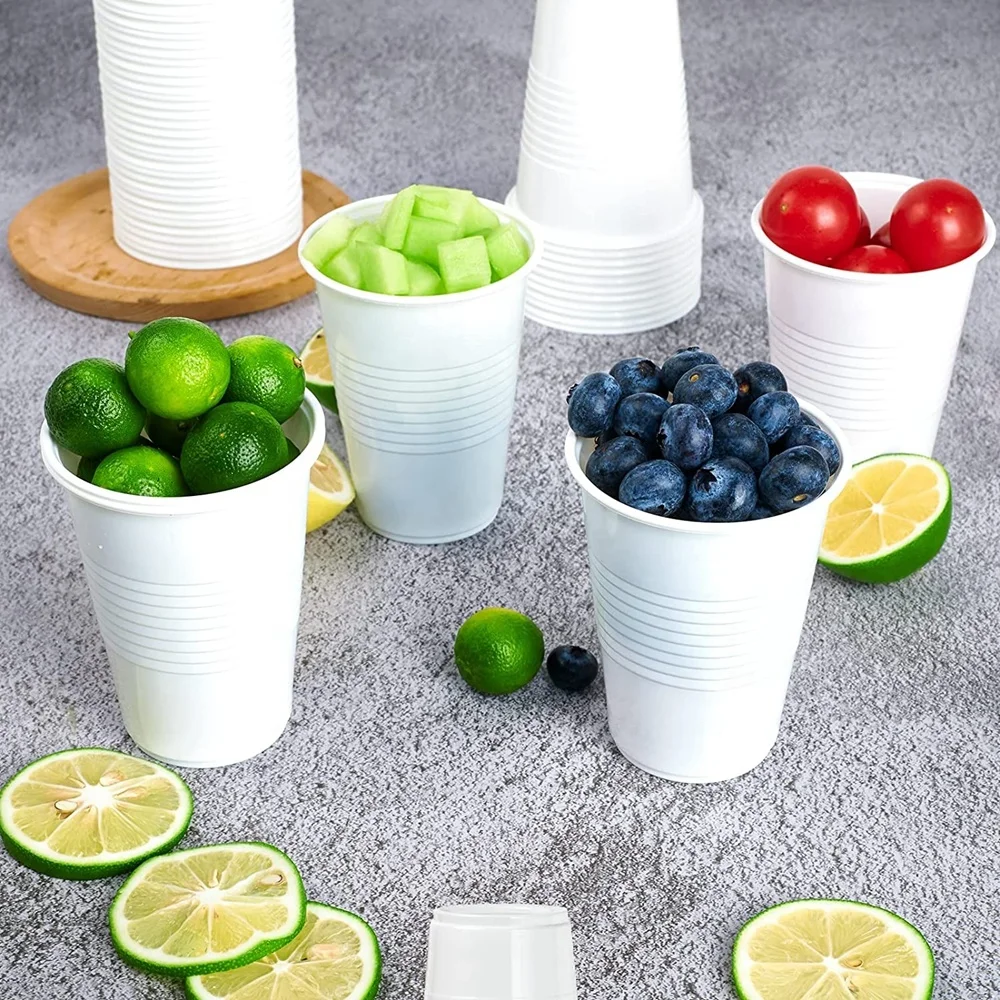 7 Oz Polypropylene Disposable White Plastic Drinking Cups For Party
