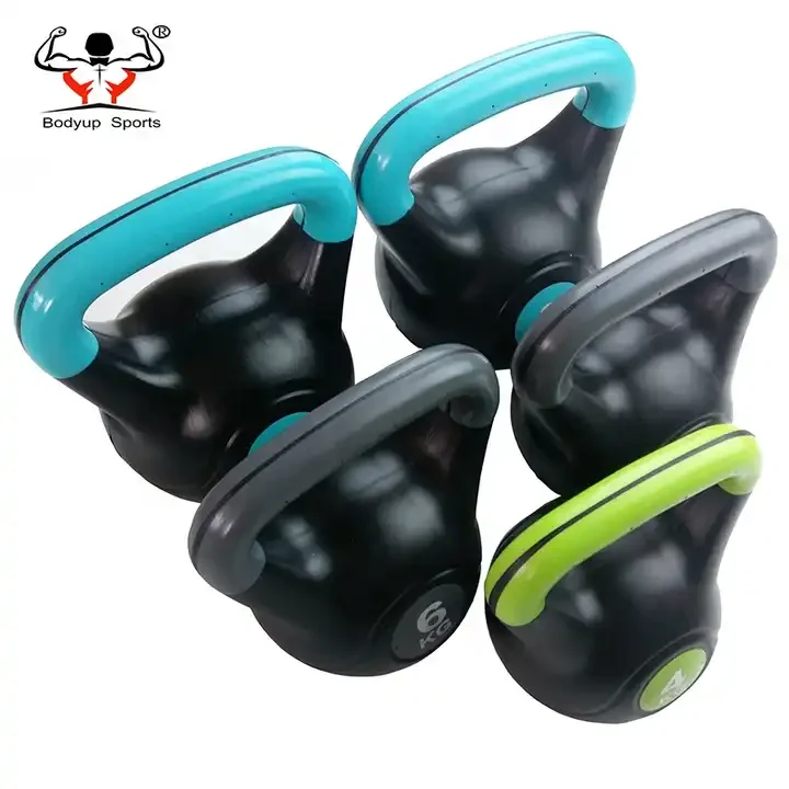 Kettlebell Vinyl Coated Cement Kettlebell Combination of Three Weights