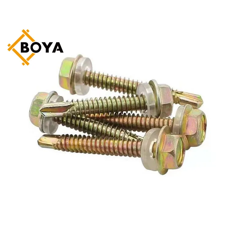China wholesale galvanised metal hexagon head tek wood stainless steel hex self drilling screw with epdm washers roofing screw