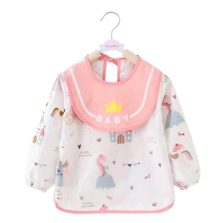 
Kids Branded Clothing Waterproof Long Sleeve Bib Wholesale Aprons Kitchen Cotton 