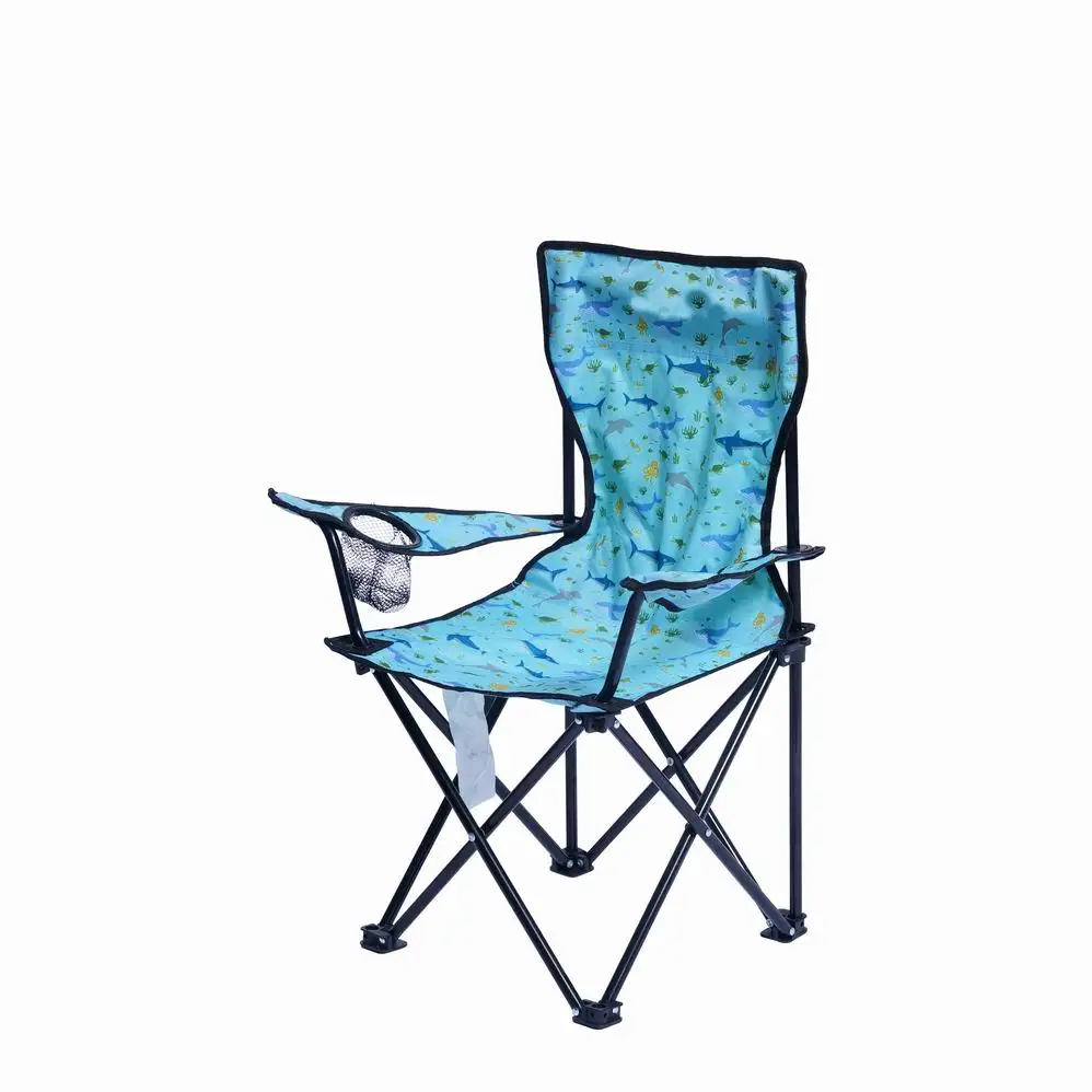 Private Label 2-in-1 Reclining Animal Print Camping Chair Child Lightweight Folding Outdoor Kids Armrest Camping Chair