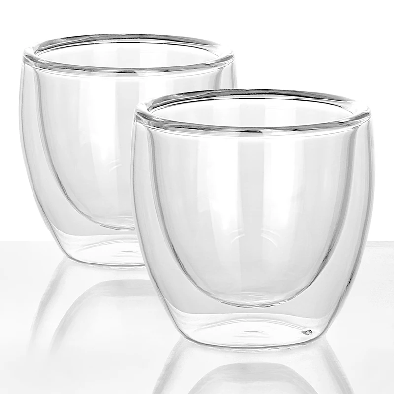 
8.5 oz Glass Coffee or Tea Mugs Drinking Glasses 