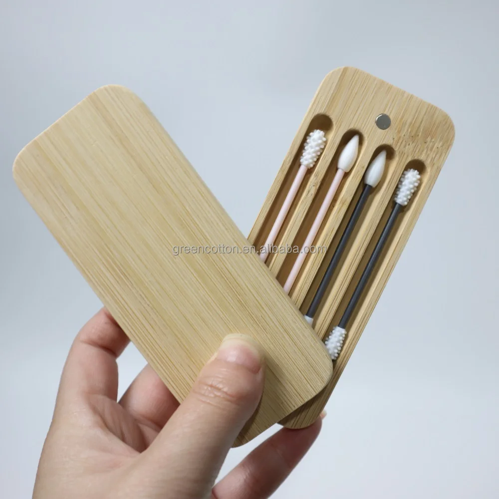 Многоразовые силиконовые ватные палочки Qtips в БАМБУКОВОМ