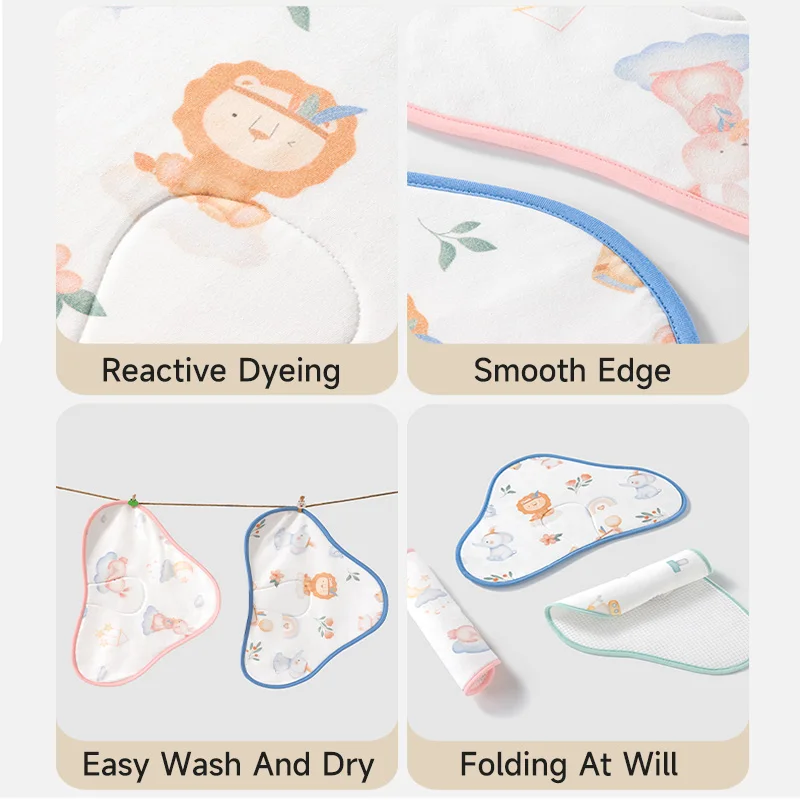 Six Layers Breathable Structure Cotton Pillow Newborn Cloud Baby Flat Pillow Toddler Baby Breathable Pillow