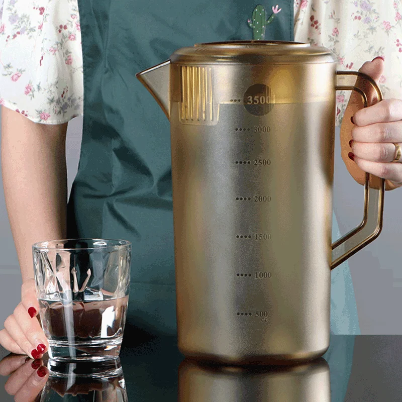 Super Large 2.4L PC Dark Brown Acrylic Teapot Heat-Resistant Tea Ice Water 5L Milk Bottle Shop Use Colorful Water Bottle