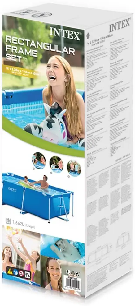  HI Durable Family rectangular PVC above ground pool 220*150*60cm intex 28270 frame for