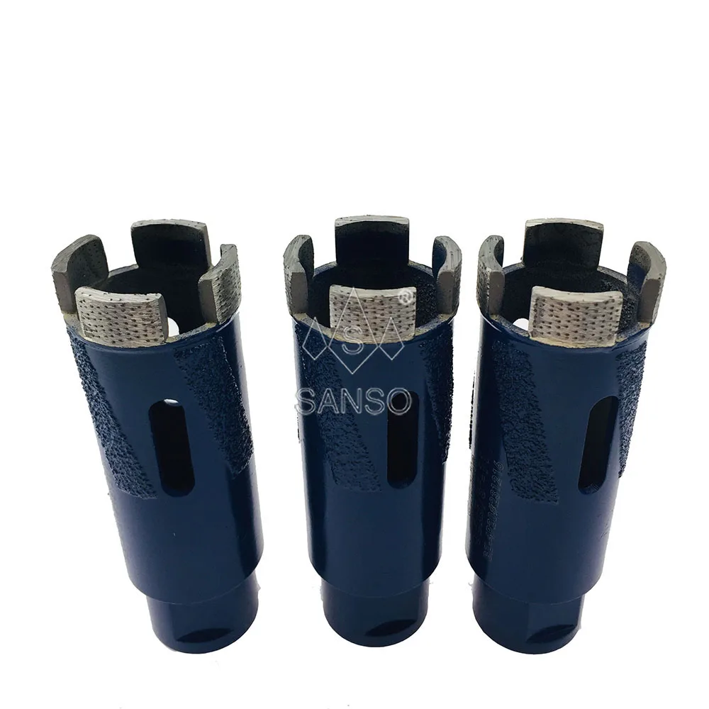 Sanso 1-3/8 inch vacuum brazed arix segmented diamond core drill bits for dry cutting granite