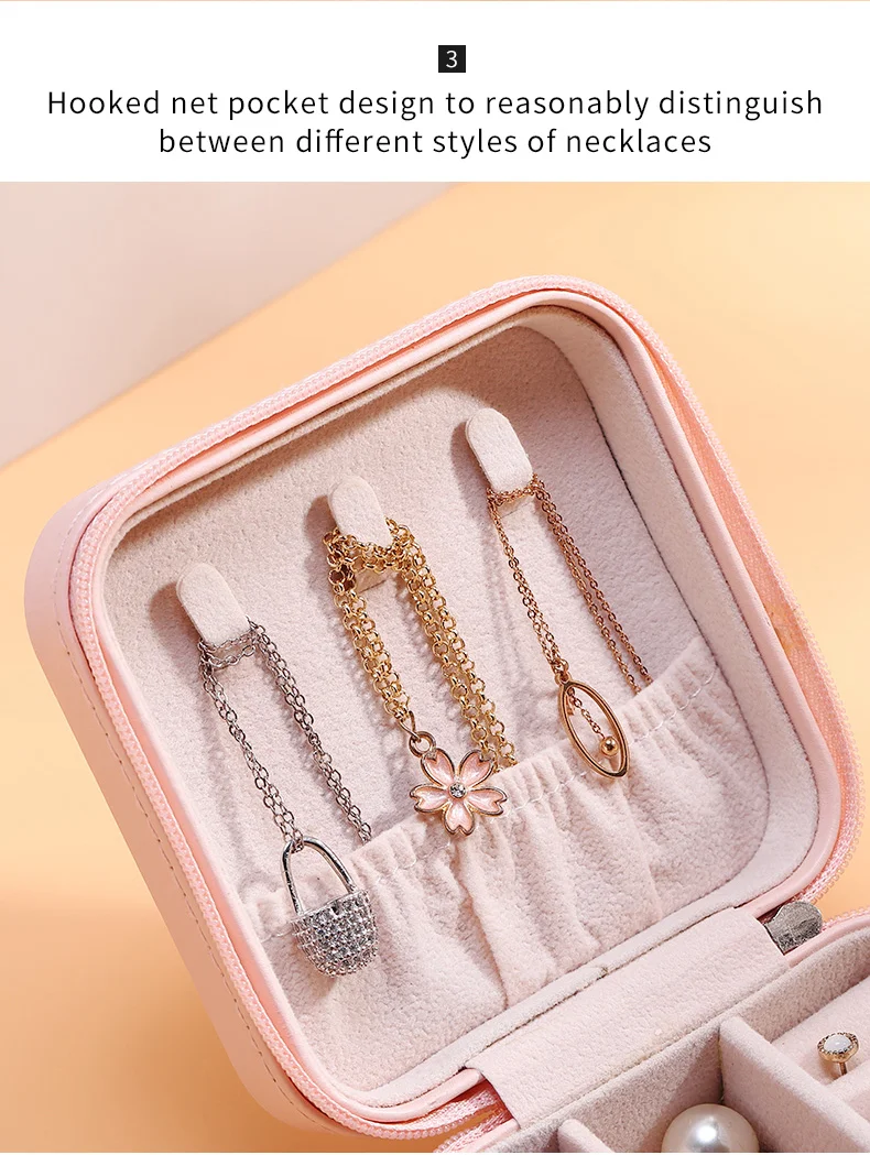 FORTE hot sale new Travel leather Jewelry Box storage necklace Packaging Boxes for Jewelry with Logo