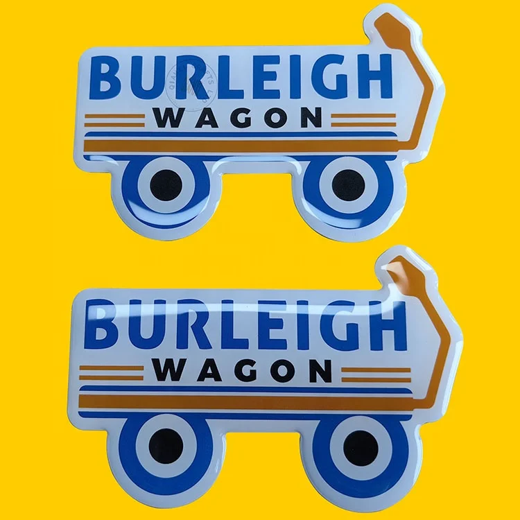 Custom transparent polyurethane gel 3d doming car badges manufacturers Resin over vinyl label pu domed decal Epoxy stickers