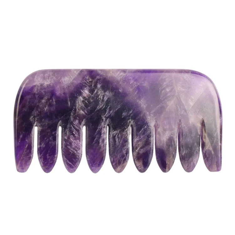 Amethyst Comb Shaped Jade Gua Sha Natural Stone Quartz Guasha Board