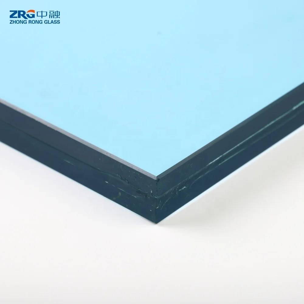 Curtain Wall  Glass 5Mm Clear+0.76Pvb+5Mm Opaque White Building Glass  Floor Railing Laminated Tempered Toughened Glass
