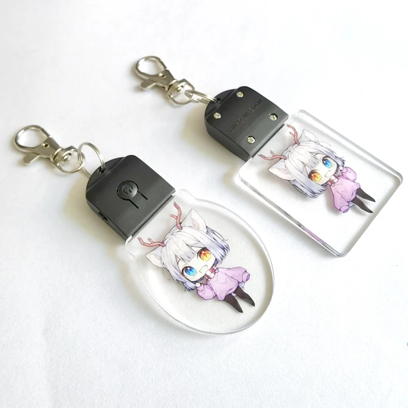Make Your Own Designer Acryl Keychain Custom Double Sided Printed Clear Heart LED Light Acrylic Keychains