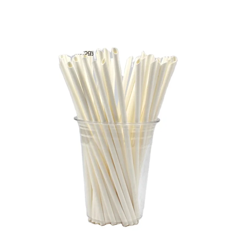 Food Grade plain White biodegradable drinking paper straws 100% eco friendly 3 layers