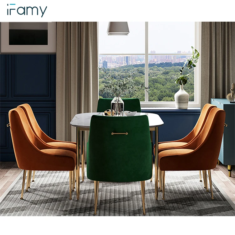 
Wholesale marble dinning table sets in customized project 