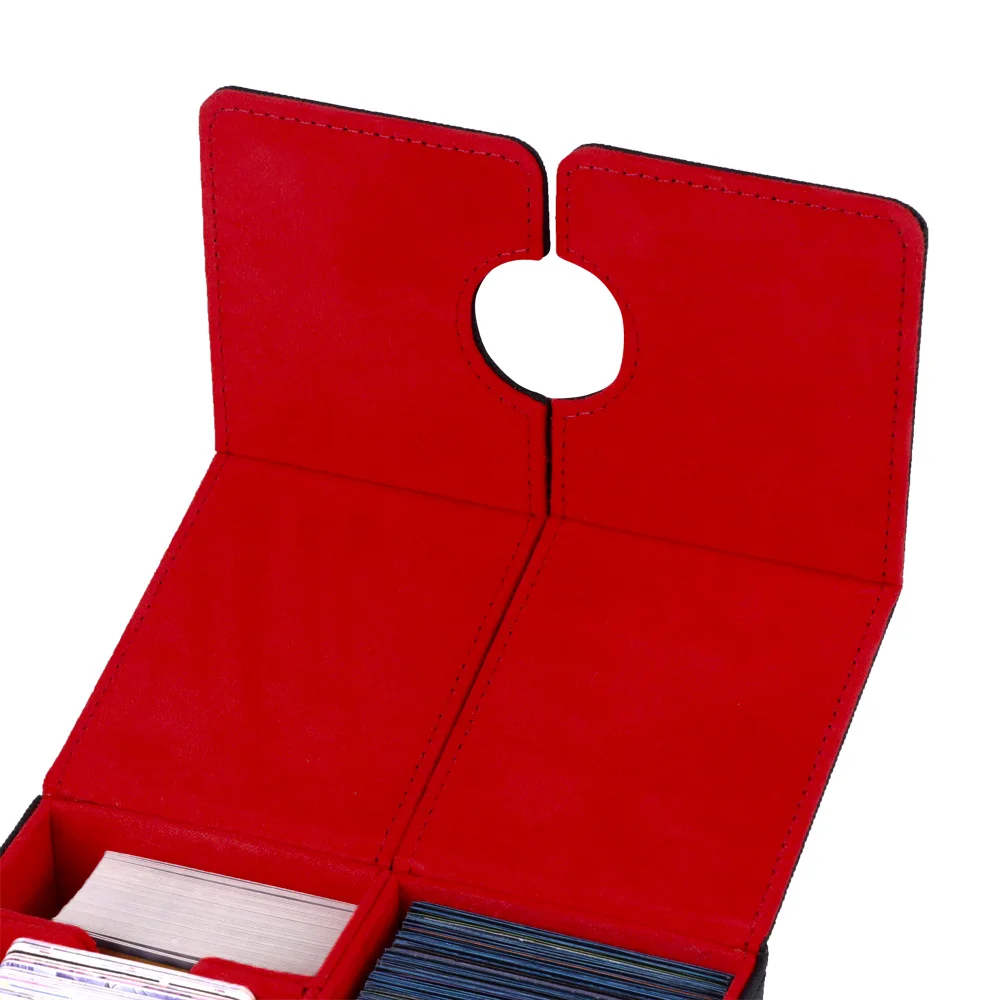 Custom Printing PU Trading Card Storage Box For MTG TCG Card Deck Box 100+ Customized LOGO Full Grain Leather Card Game Deck Box