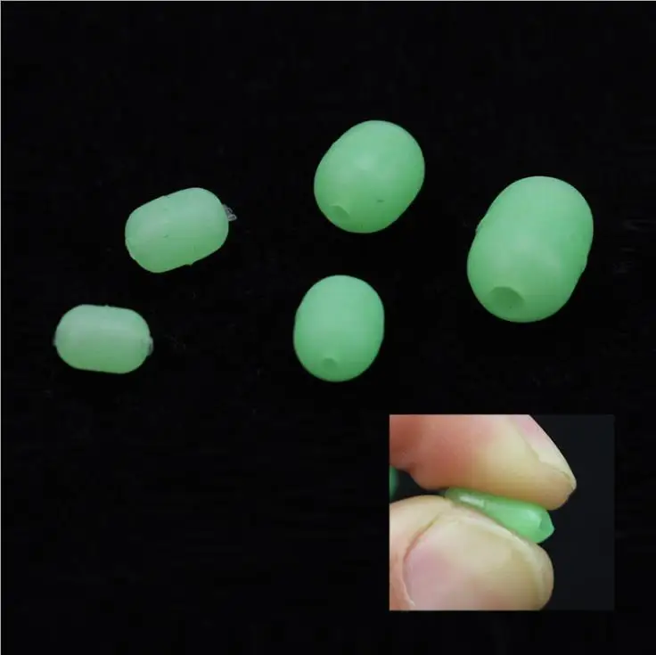 WEIHE 1000pcs/bag Cylindrical luminous soft plastic block bead carp fishing lure accessories