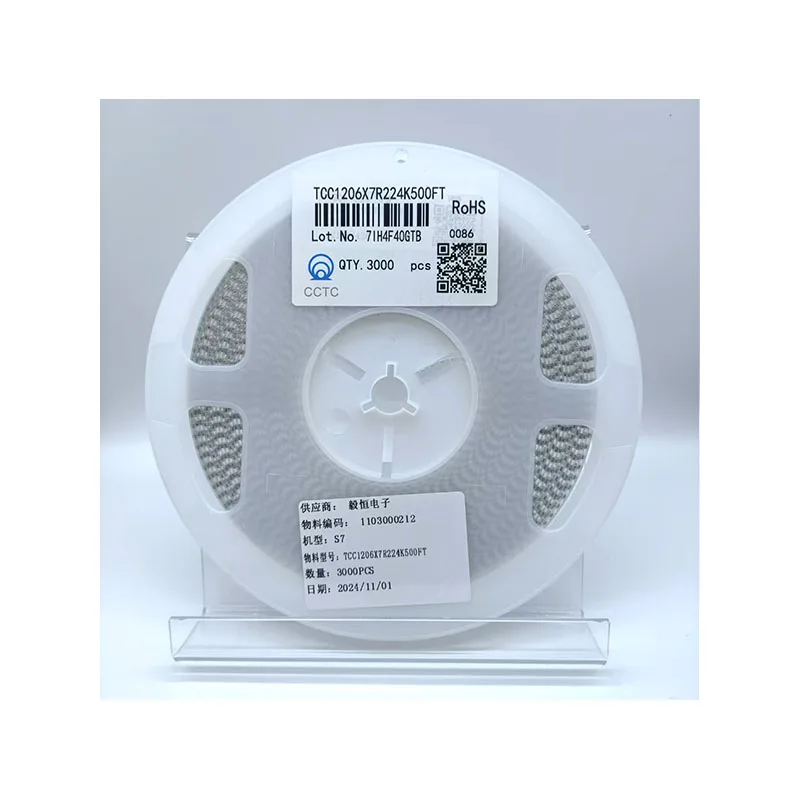 Керамические конденсаторы Cultilayer CCTC tc1206x7224k500ft SMT 1206/3216 X7R 220nF 50V прецизионный конденсатор поверхностного монтажа