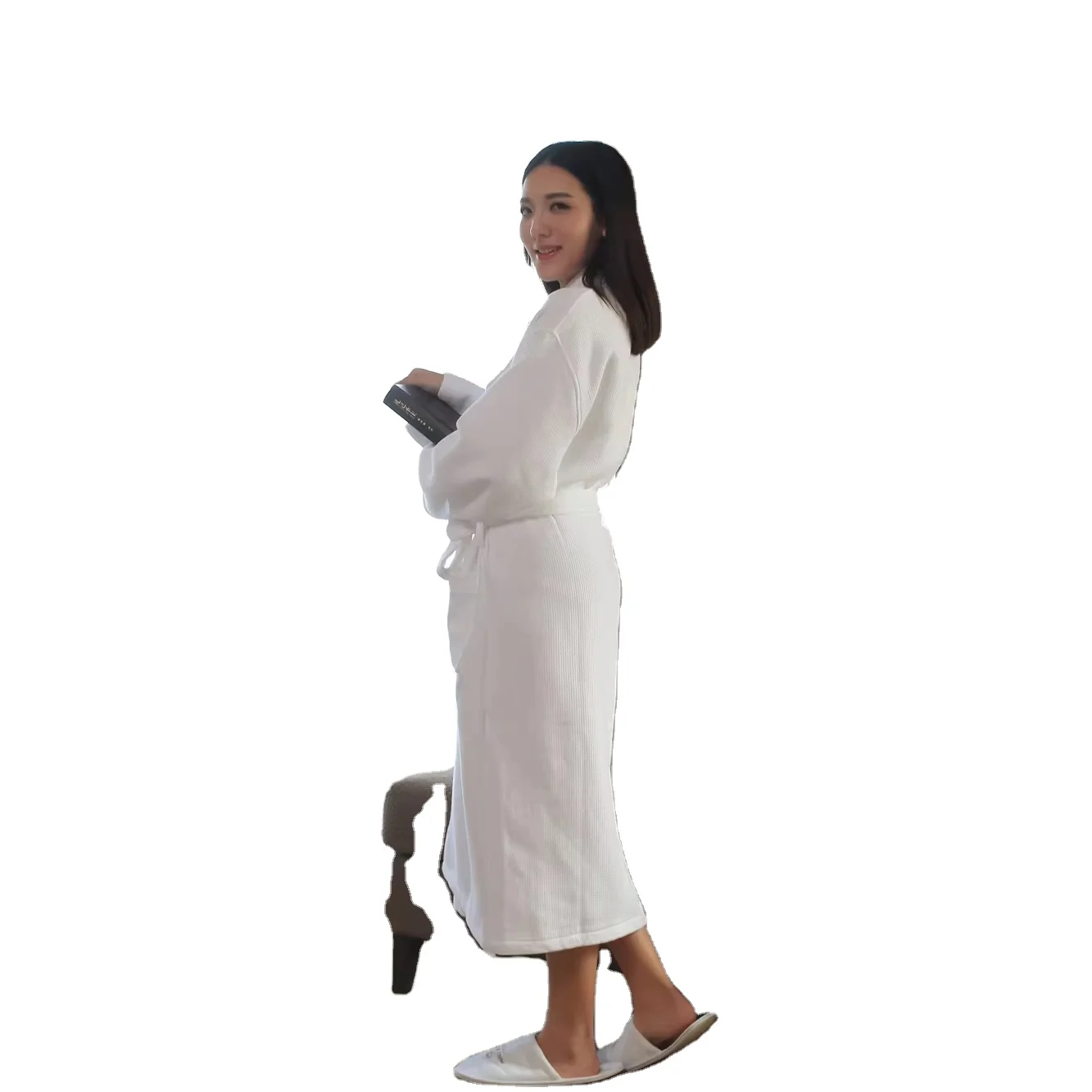 Hotel Cotton Waffle Bathrobe Bath robe Custom Logo 100% Long Staple Hotel Bathrobe Spa Robes Luxury