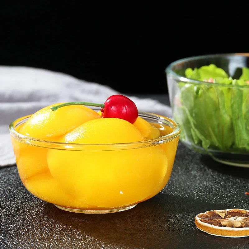 Thickened Glass Fruit Salad Bowl Soup Gift Instant Noodle Oatmeal Round Tableware Heat-resistant Large