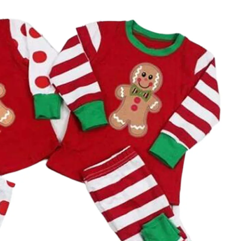 Best selling New fashion children clothing Kid Christmas gingerbread pajamas boys and girls