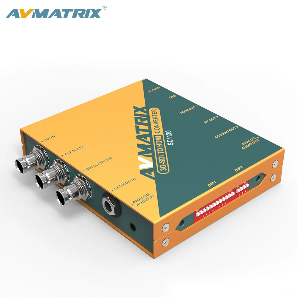AVMATRIX SC1120 3G-SDI to HDMI & AV Signal Converter Up Down Scaling Converter