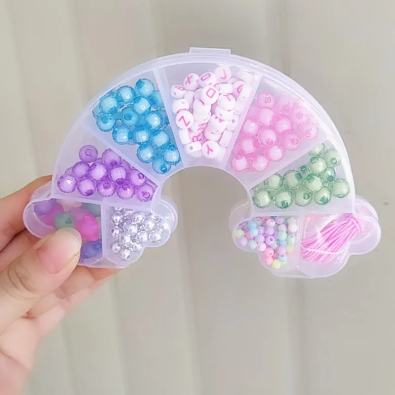 DIY Детские бусины-Пазлы ручной работы для изготовления браслетов и ожерелий для девочек подарочная коробка