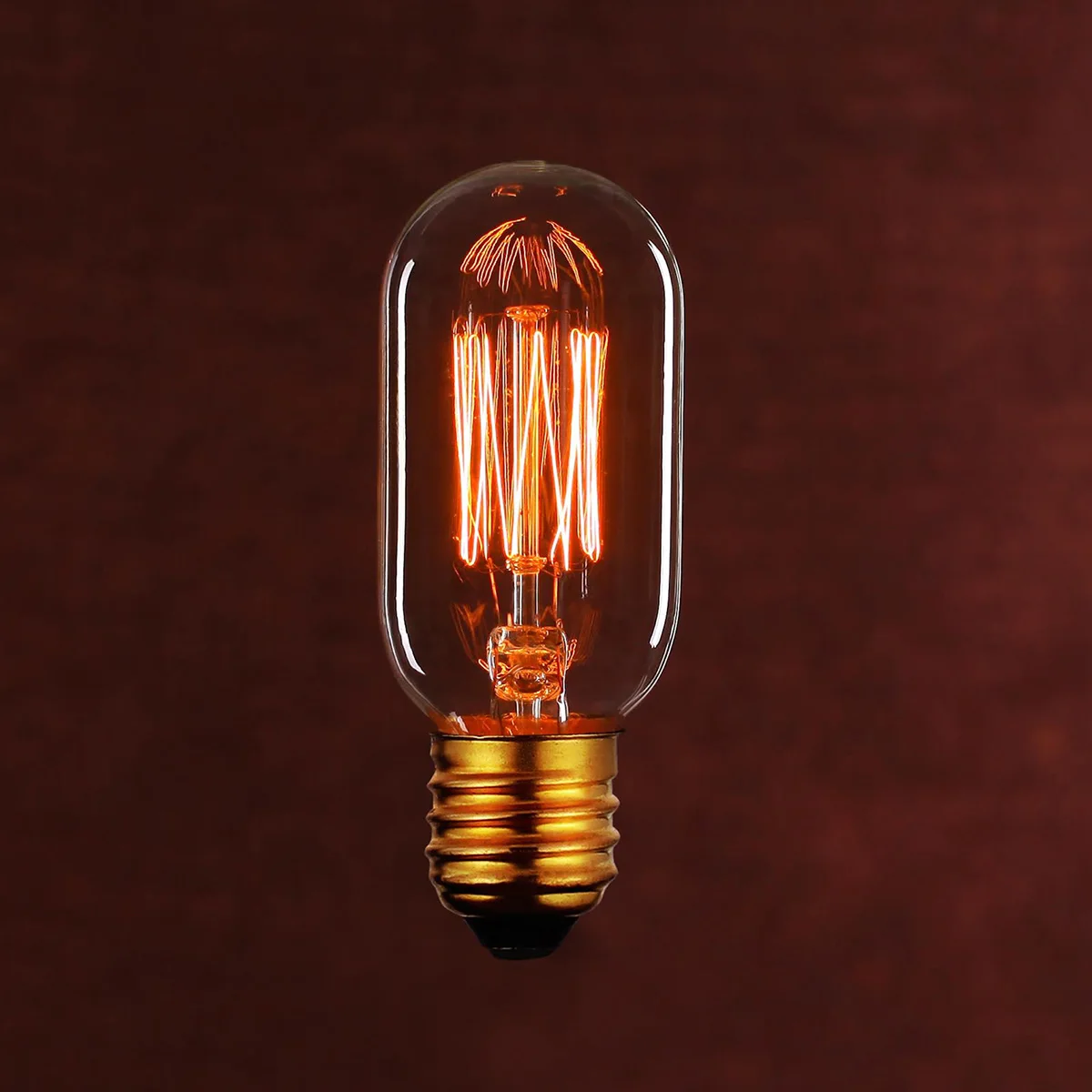 Прозрачный Янтарный T45 e26 e27 60 Вт лампочка накаливания edison