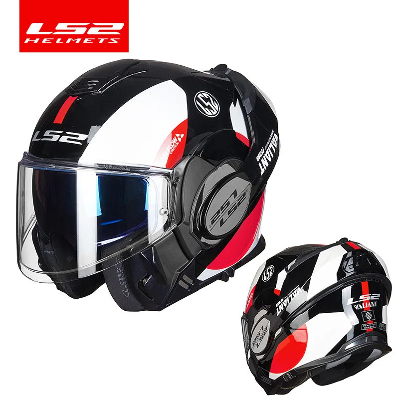 LS2 FF399 Valiant motorcycle Helmet Man Women Full Face Chrome Helmet Without Anti-Fog Fip Up capacete ls2