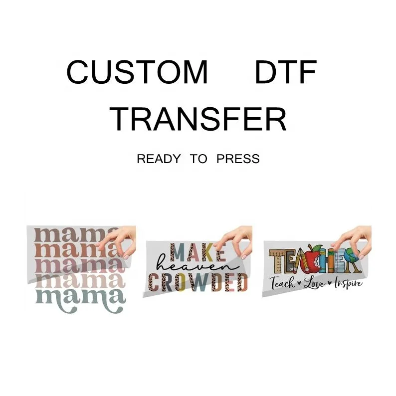 Полноцветные оптовые продажи индивидуальные Переводные листы DTF готовые к нажатию принты для футболок