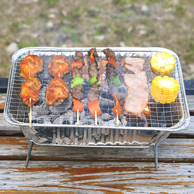 Factory supply Easy to Light Disposable Charcoal BBQ Grill for Camping and outdoor party