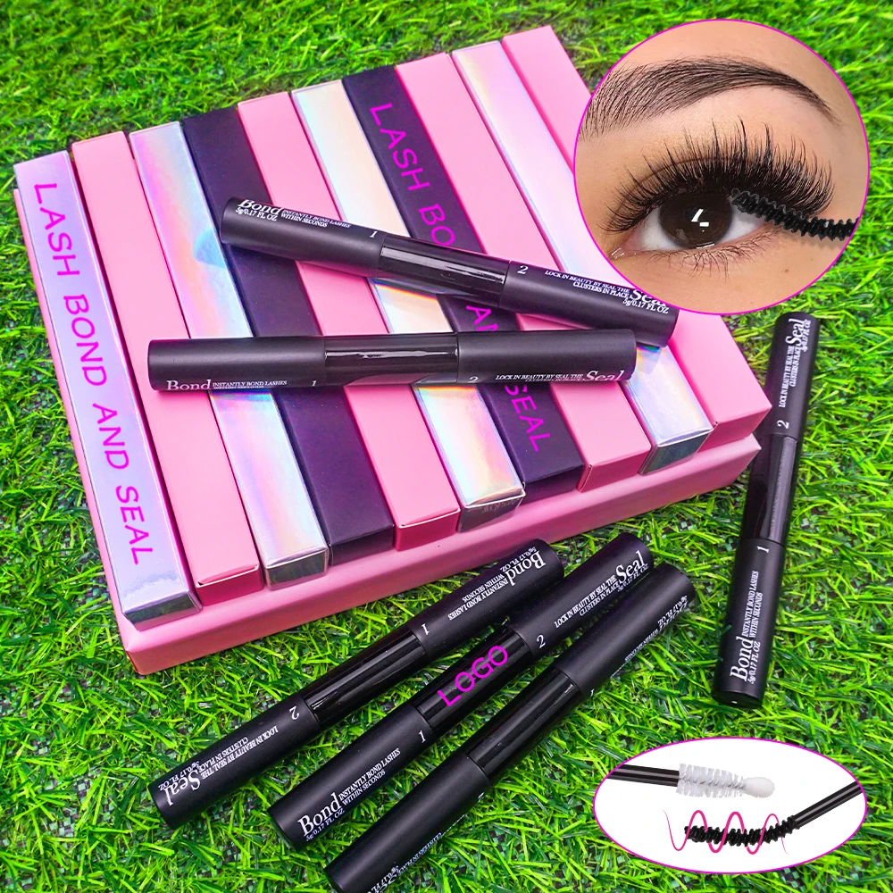 Private Label Bond And sealser water proof custom logo box2 in 1 Bond And Seal10ml  Lash Glue Adhesive For Cluster DIY Lashes