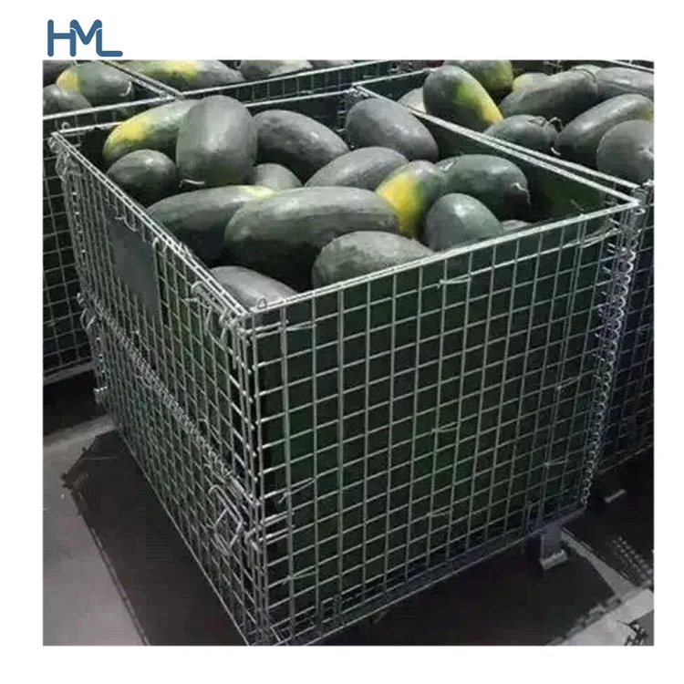 Heavy duty galvanized logistic foldable wire mesh storage cage