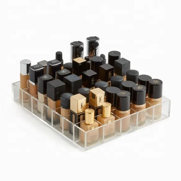Acrylic Cosmetic Organizer Makeup Holder Display Stand Eye Shadow Tray, Blush, Liquid Foundation Storage