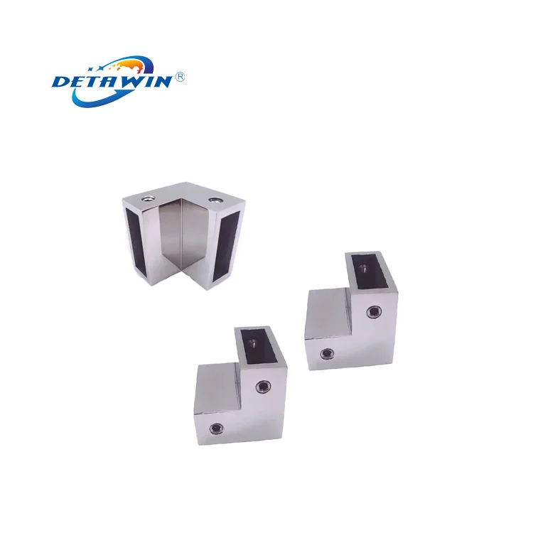 304 Stainless Steel /Brass Pipe Fittings 90 Degrees Square Tube Connector For Bathroom Shower Door